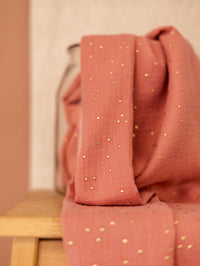 Muslin / golden dots - Marsala