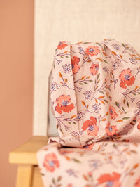 Cotton Poplin / Rose & Blush Flowers