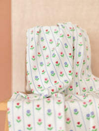 Ribbed Jersey / Stripes & Florals - Off white