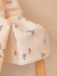 Waffle jersey / Rose + Ecru Flowers