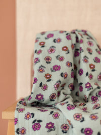 Muslin / Retro floral - Sage