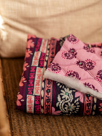 Quilted voile / Mauve + Pink