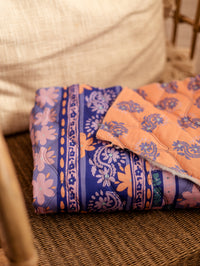 Quilted voile / Lilac & Orange floral