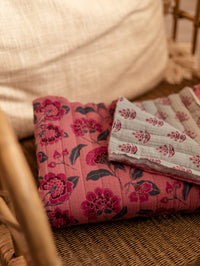 Quilted muslin / Vintage Rose & Dusty sage