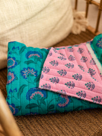Quilted muslin / Sage & Pink