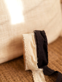 Scalloped Embroidered lace trim / 35 mm