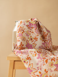 Linen + Viscose / Pink + Natural Floral