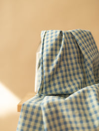 Cotton Seersucker / Deep blue + Sage - Midi