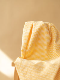 Cotton Seersucker / Sunny yellow + Vanilla- Tiny