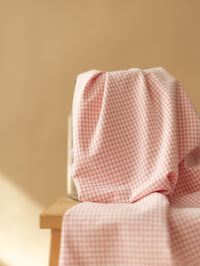 Cotton Seersucker / Rose + off white - Tiny