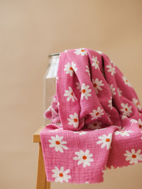 Muslin / Pink daisies