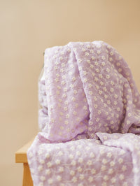 Embroidered cotton / tiny flowers - lilac