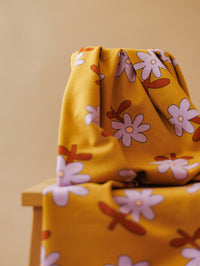 Cotton jersey / Daisy - Ochre + Lilac