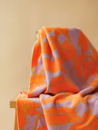 Linen + Viscose / Floral Lilac + Orange