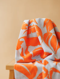 Linen + Viscose / Floral Sky + Orange