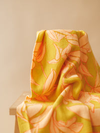 Linen + Viscose / Floral Lime + Peach