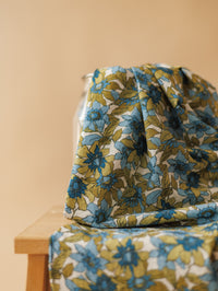 Floral Seersucker / Matcha + Blue