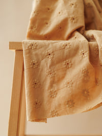 Floral Embroidered cotton / Light Caramel