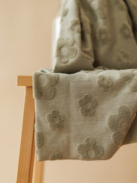 Cotton jersey / Terry Flowers - Olive