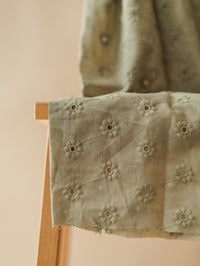 Floral Embroidered cotton / Olive