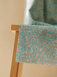 Cotton Poplin / Tiny Flowers - Turquoise