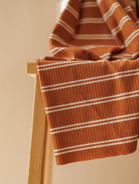 Ribbed modal jersey / Toffee Stripes