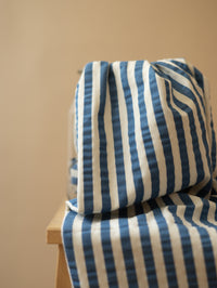Cotton Seersucker / Blue + White