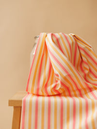 Cotton Poplin / Pink & Orange Stripes